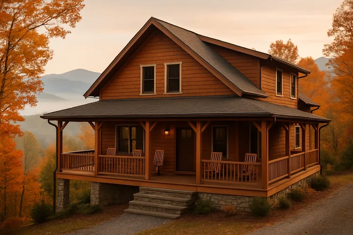 Illustrative Black Mountain mountain cabin near Asheville